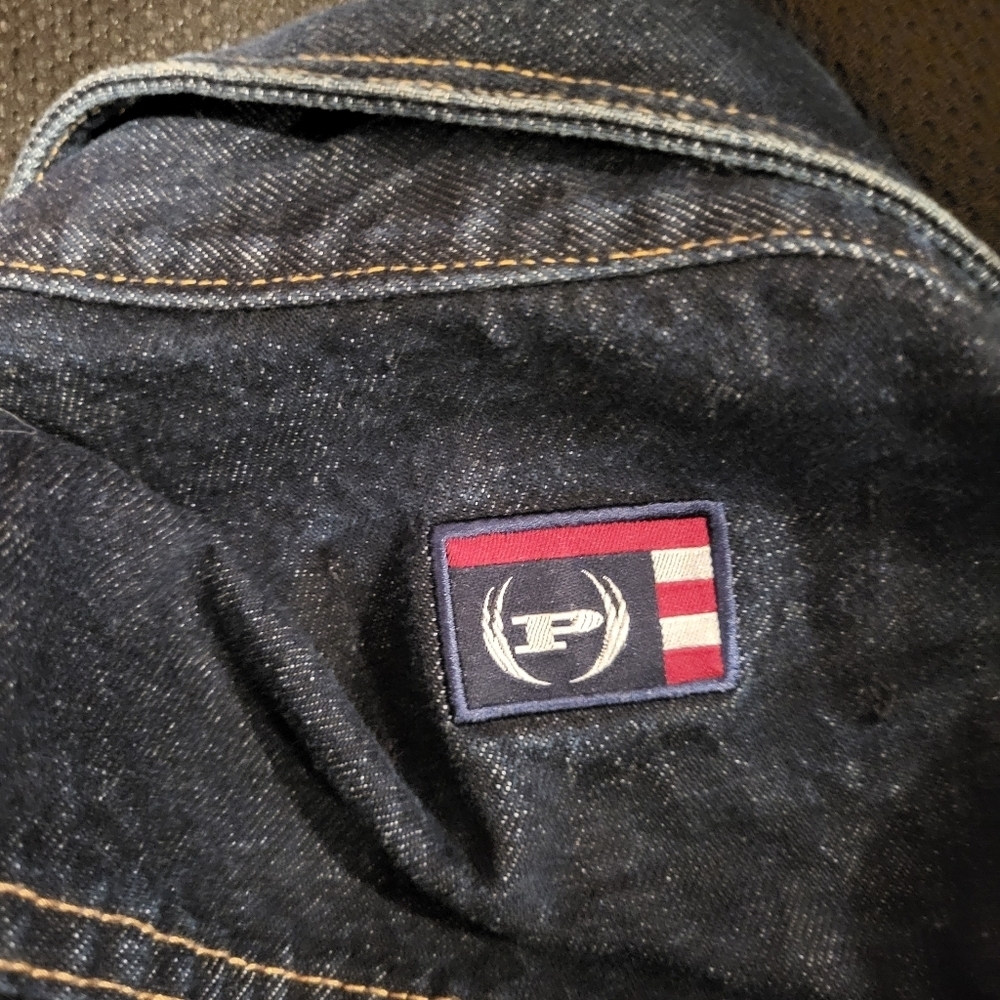 Vintage 90s Y2K Phat Farm Denim Blue Jean Button Up Jacket 3XL - Picture 6 of 9